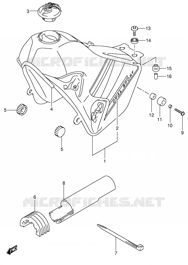 RESERVOIR D'ESSENCE (MODELE K2) Suzuki MOTO 400 DR-Z 2004  DR-Z400SK4(E3/E28)
