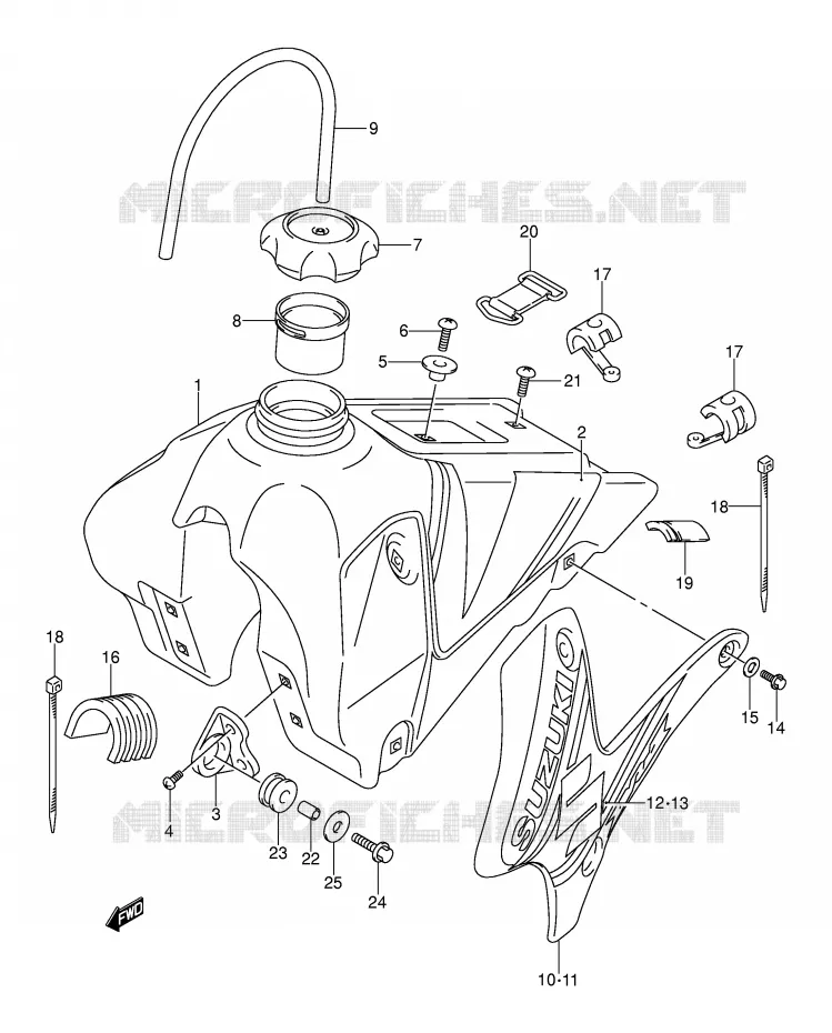RESERVOIR D'ESSENCE (MODELE K3) Suzuki MOTO 125 DR-Z 2007  DR-Z125LK7(E3/E28)