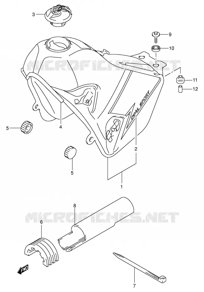 RESERVOIR D'ESSENCE (MODELE K3) Suzuki MOTO 400 DR-Z 2000  DR-Z400SY(E2)