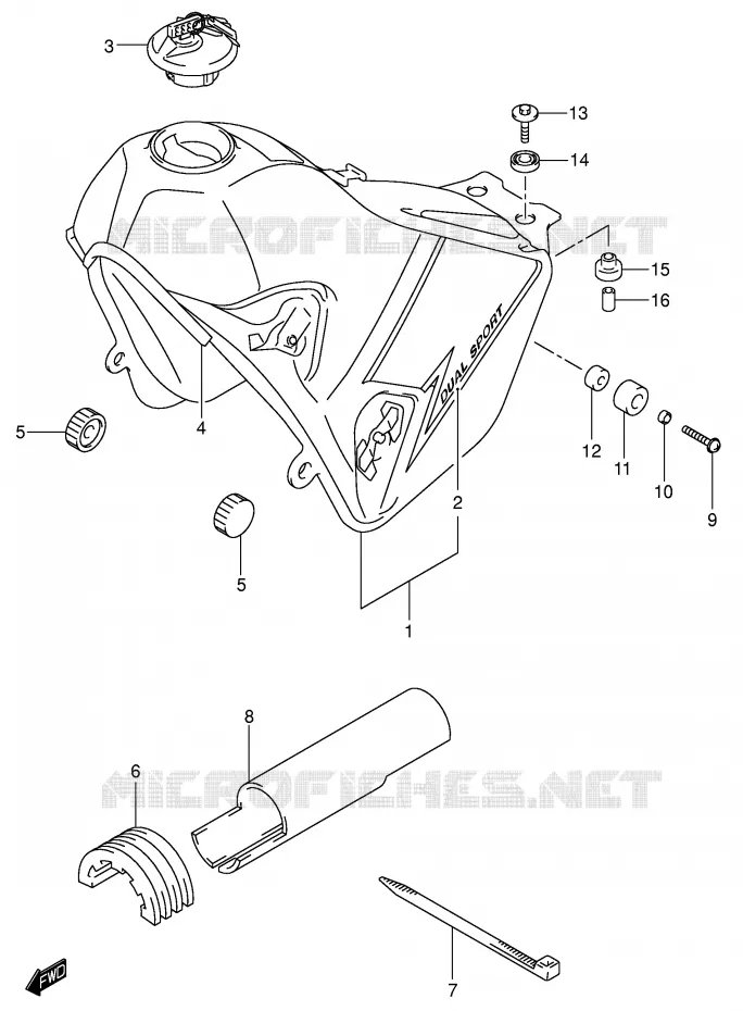 RESERVOIR D'ESSENCE (MODELE K3) Suzuki MOTO 400 DR-Z 2000  DR-Z400SY(E3/E28)
