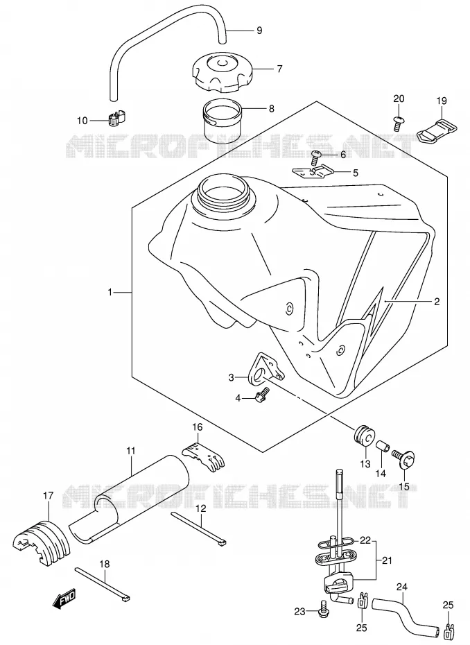RESERVOIR D'ESSENCE (MODELE K3) Suzuki MOTO 400 DR-Z 2003  DR-Z400K3(E1)