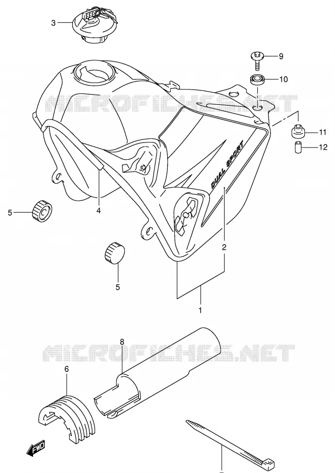 RESERVOIR D'ESSENCE (MODELE K4) Suzuki MOTO 400 DR-Z 2000  DR-Z400SY(E2)