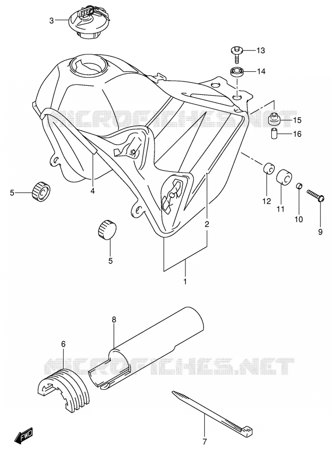 RESERVOIR D'ESSENCE (MODELE K4) Suzuki MOTO 400 DR-Z 2000  DR-Z400SY(E3/E28)