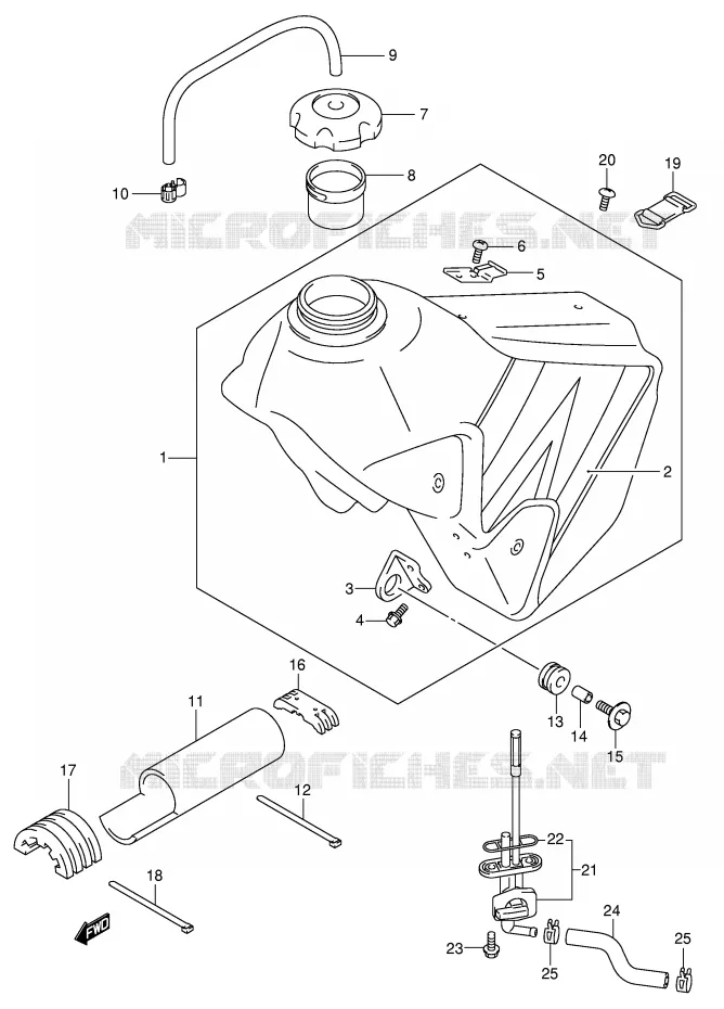 RESERVOIR D'ESSENCE (MODELE K4) Suzuki MOTO 400 DR-Z 2000  DR-Z400Y(E1)