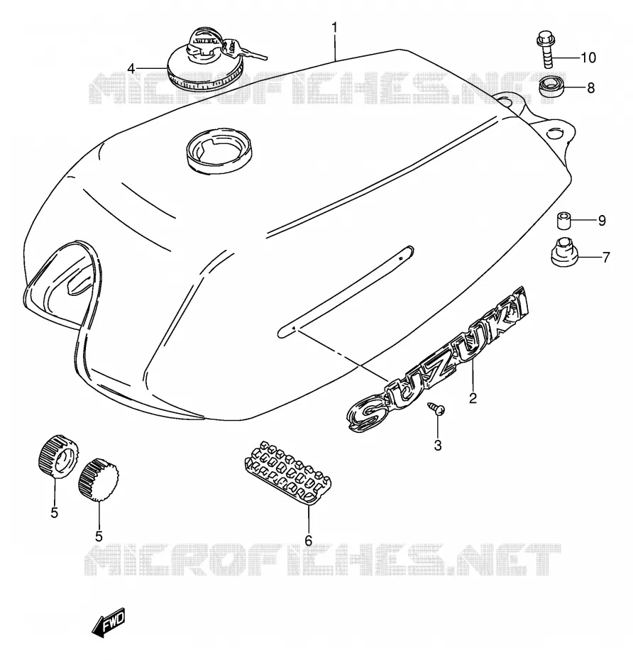 RESERVOIR D'ESSENCE (MODELE T P9) Suzuki MOTO 100 AP 1996  AX100T(E94)