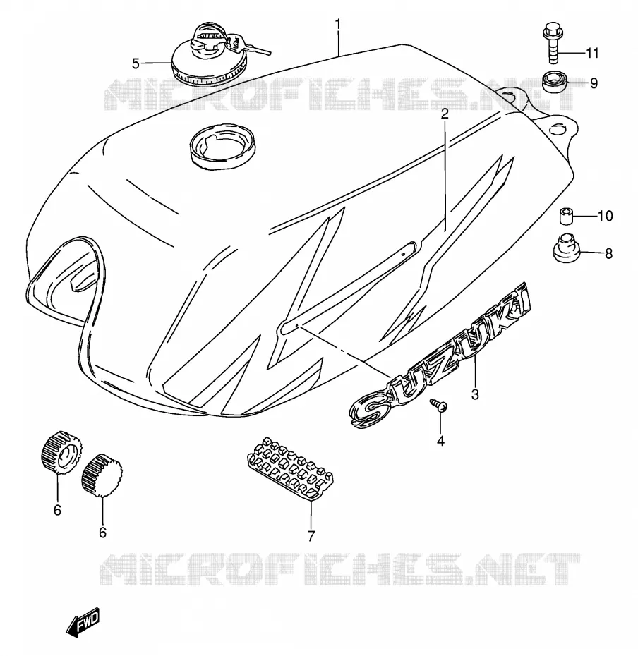 RESERVOIR D'ESSENCE (MODELE V E94,P36,P48) Suzuki MOTO 100 AP 1994  AX100R(E94)