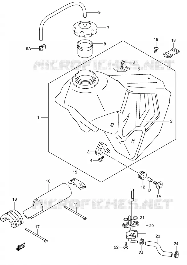 RESERVOIR D'ESSENCE (MODELE Y) Suzuki MOTO 400 DR-Z 2000  DR-Z400Y(E1)