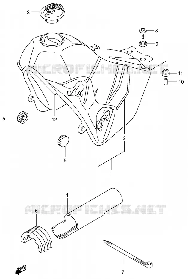 RESERVOIR D'ESSENCE (MODELE Y) Suzuki MOTO 400 DR-Z 2004  DR-Z400SK4(E2)