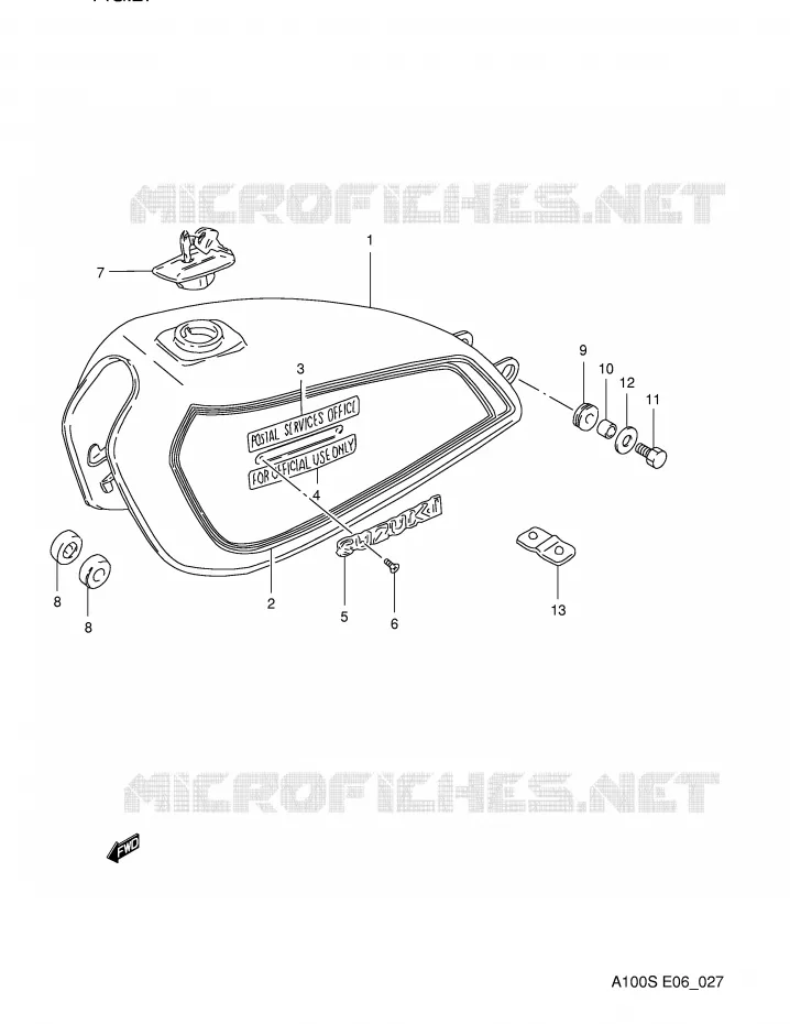 RESERVOIR D'ESSENCE Suzuki MOTO 100 A100 1995  A100S(E6)