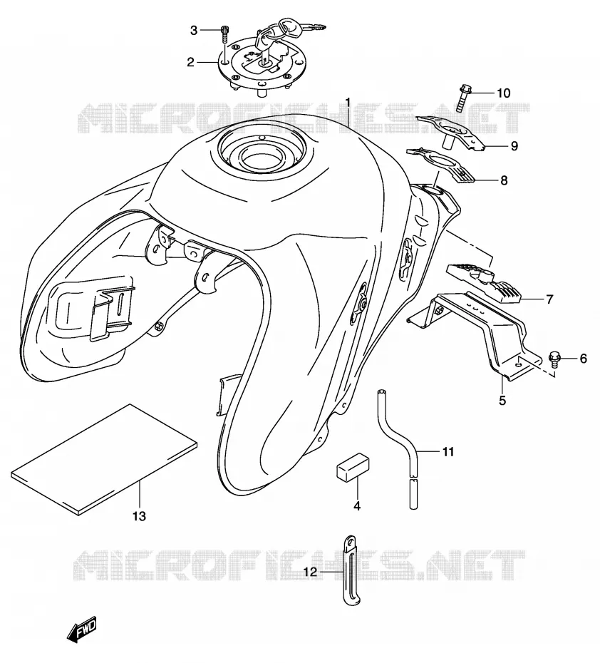 RESERVOIR D'ESSENCE Suzuki MOTO 1000 V-STROM 2003  DL1000K3(E2)
