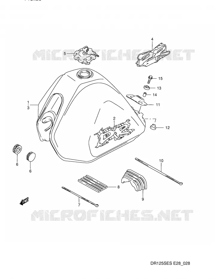 RESERVOIR D'ESSENCE Suzuki MOTO 125 DR 1995  DR125SES(E28)