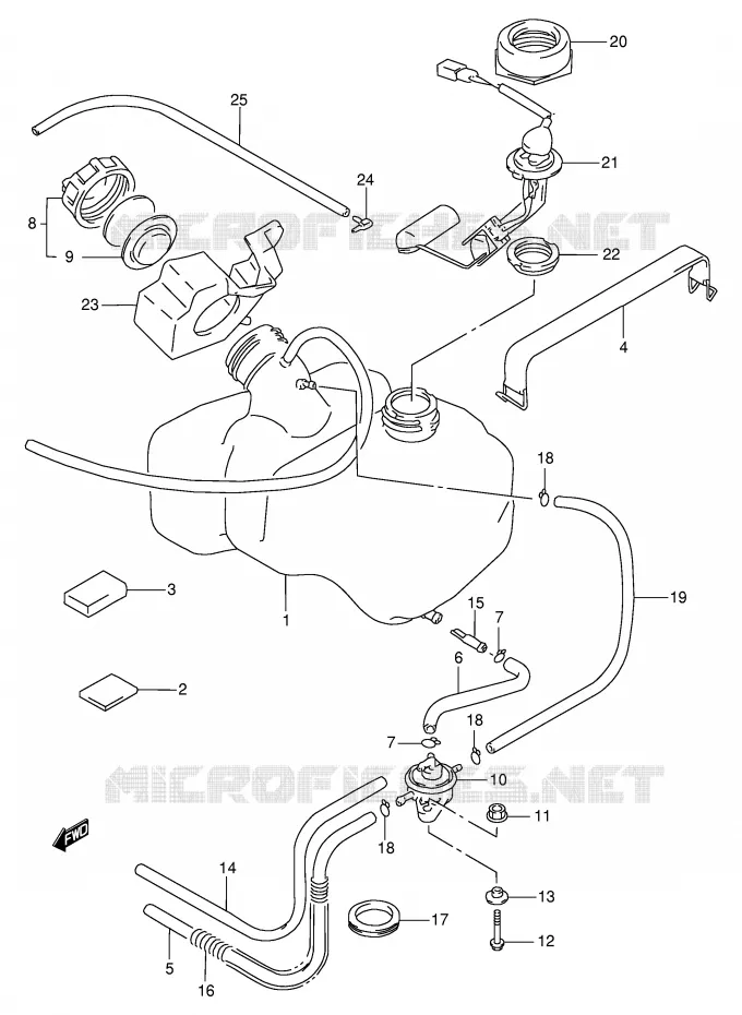 RESERVOIR D'ESSENCE Suzuki SCOOTER 100 ADDRESS 1993  AG100P(E71)