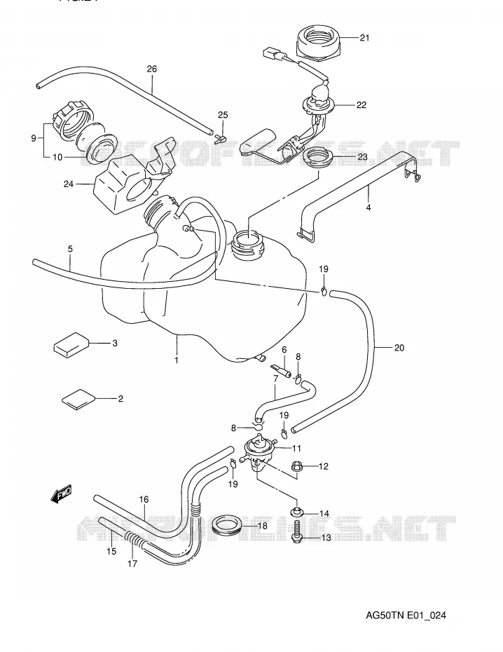 RESERVOIR D'ESSENCE Suzuki SCOOTER 50 ADDRESS 1992  AG50TN(E1)