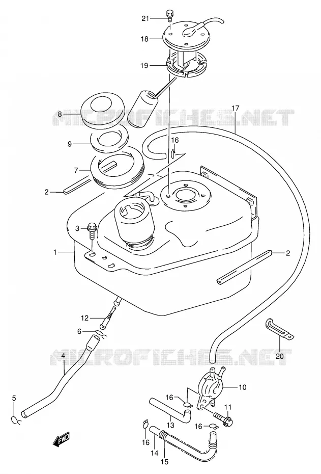 RESERVOIR D'ESSENCE Suzuki SCOOTER 50 AE 1994  AE50RR(E28)