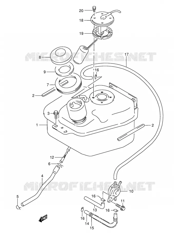 RESERVOIR D'ESSENCE Suzuki SCOOTER 50 AE 1999  AE50RX(E28)