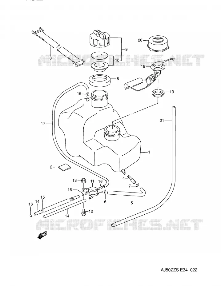 RESERVOIR D'ESSENCE Suzuki SCOOTER 50 AJ 1995  AJ50ZZS(E34)