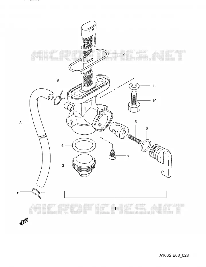 ROBINET D'ESSENCE Suzuki MOTO 100 A100 1995  A100S(E6)