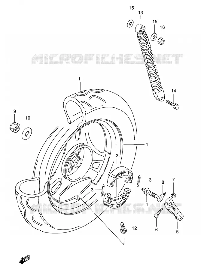 ROUE ARRIERE Suzuki SCOOTER 50 AE 1999  AE50RX(E28)