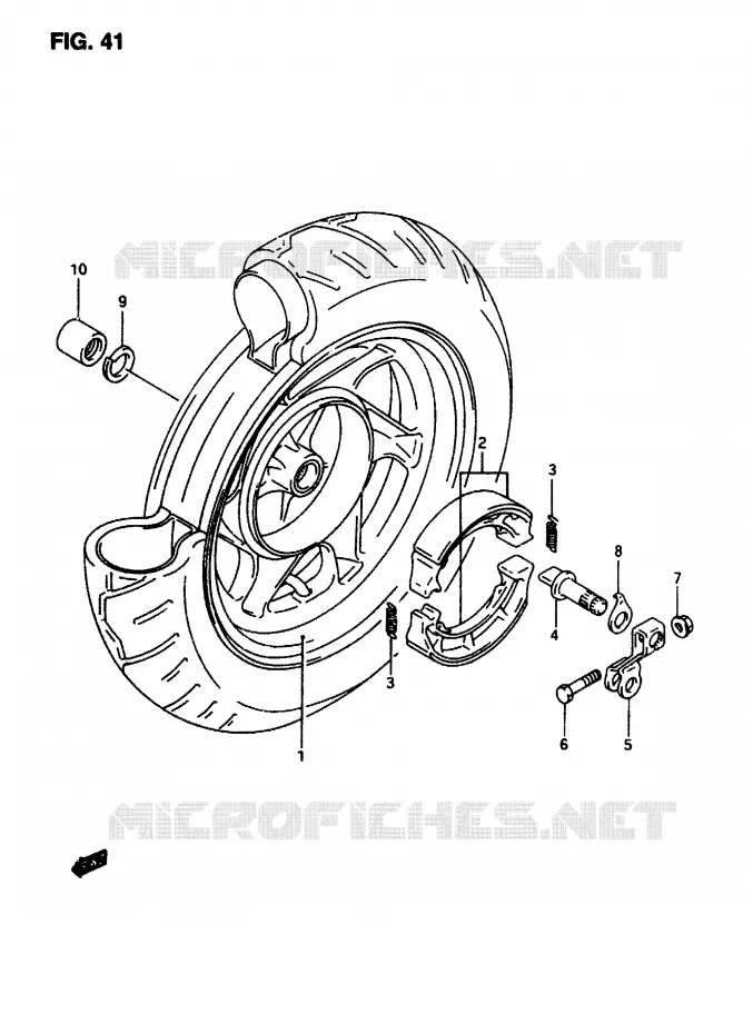 ROUE ARRIERE Suzuki SCOOTER 50 AP 1997  AP50V(T/7/V)