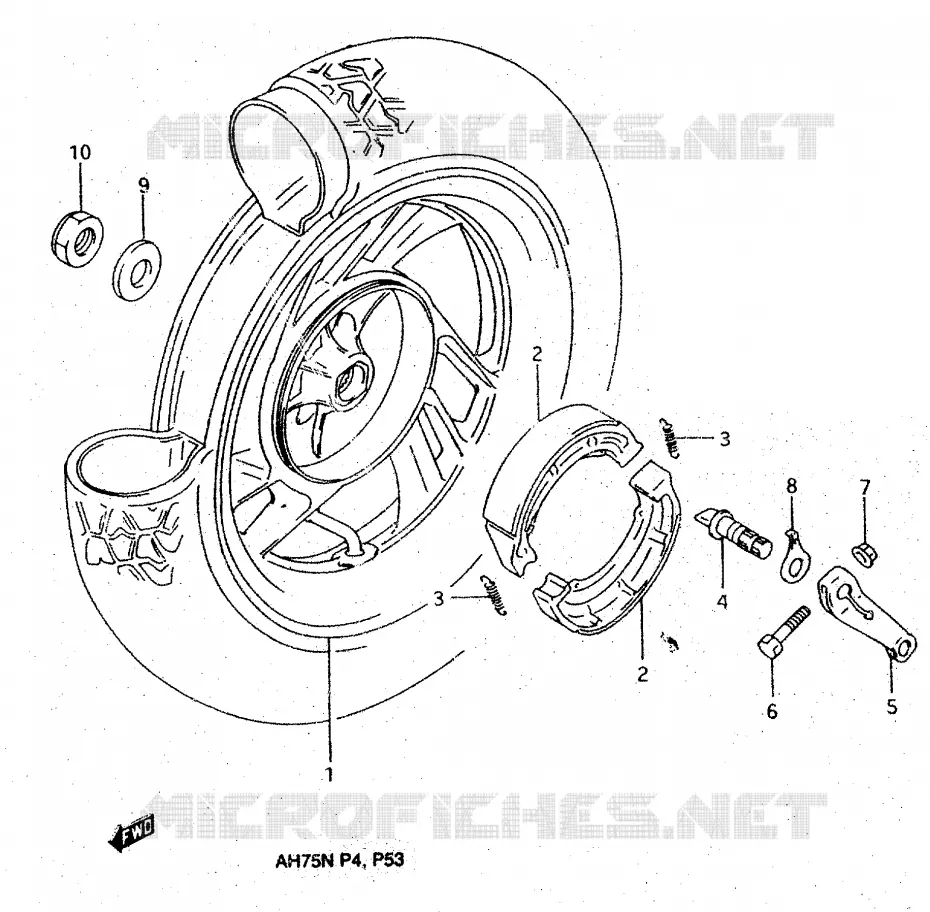 ROUE ARRIERE Suzuki SCOOTER 75 ADDRESS 1992  AH75N