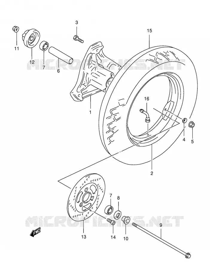 ROUE AVANT Suzuki SCOOTER 150 BURGMAN 2000  AN150Y(E34)
