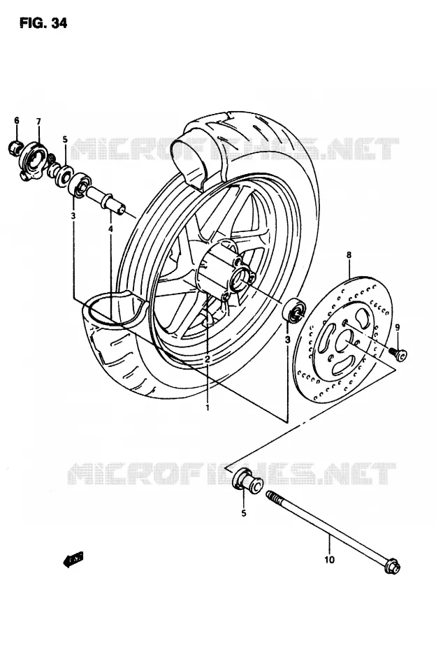 ROUE AVANT Suzuki SCOOTER 50 AP 2007  AP50R7(T/7/V)