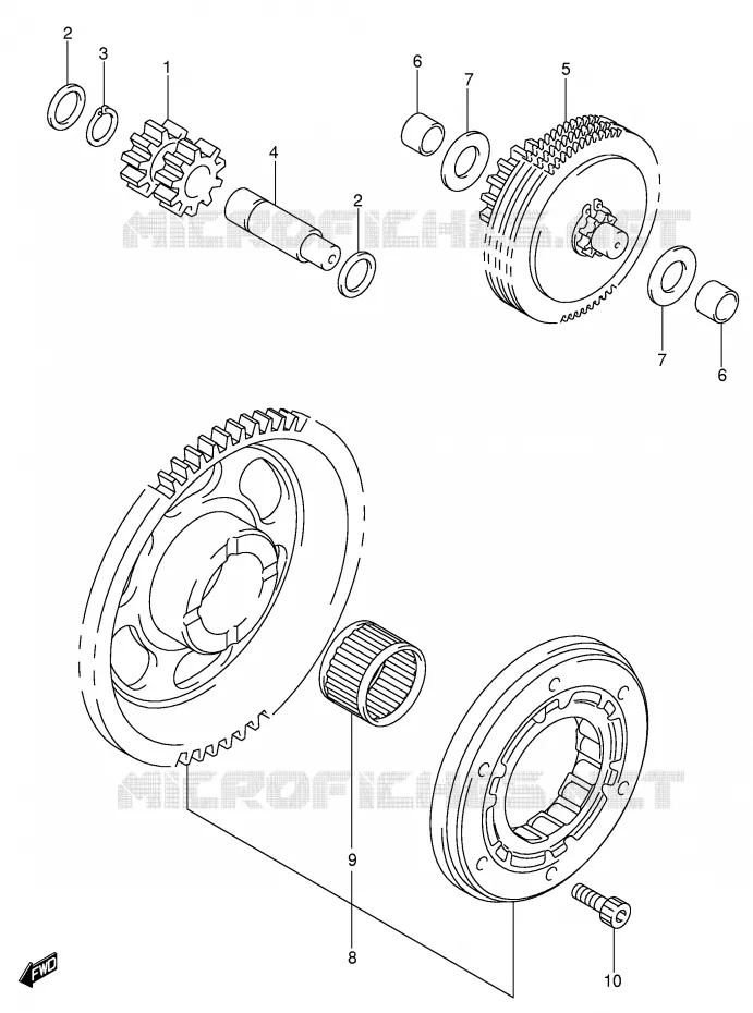 ROUE LIBRE DE DEMARREUR Suzuki MOTO 400 DR-Z 2002  DR-Z400SK2(E3/E28)