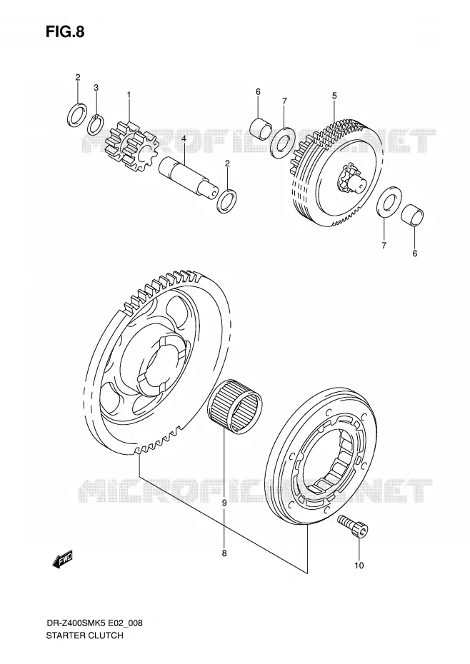 ROUE LIBRE DE DEMARREUR Suzuki MOTO 400 DR-Z 2005  DR-Z400SMK5(E2)