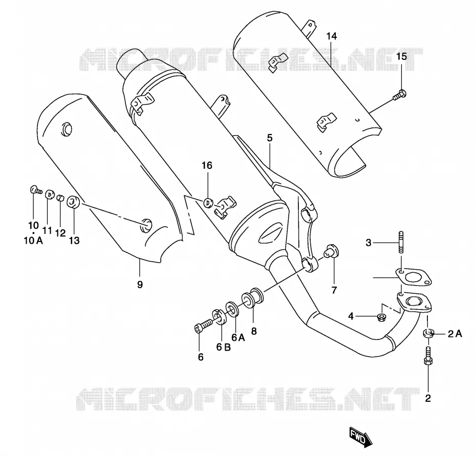 SILENCIEUX (MODELE AY50 K1/K2 P39) Suzuki SCOOTER 50 KATANA 2003  AY50SK3(P19)
