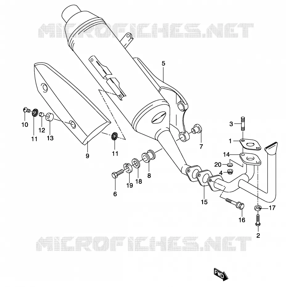 SILENCIEUX (MODELE K3/K4) Suzuki SCOOTER 50 KATANA 2001  AY50K1(P19)