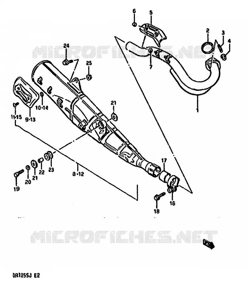 SILENCIEUX Suzuki MOTO 125 DR 1988  DR125SJ(F/H/J)