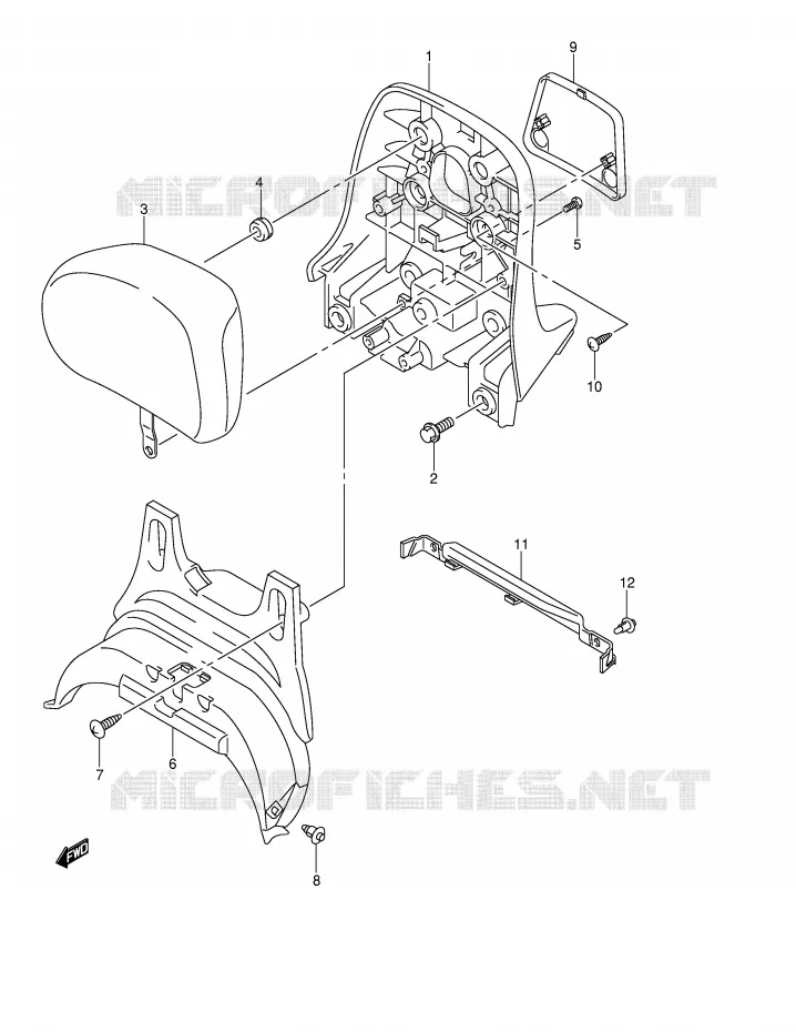 SUPPORT DOSSERET (CENTER)(MODELE K4) Suzuki SCOOTER 250 BURGMAN 2003  AN250K3(E2)