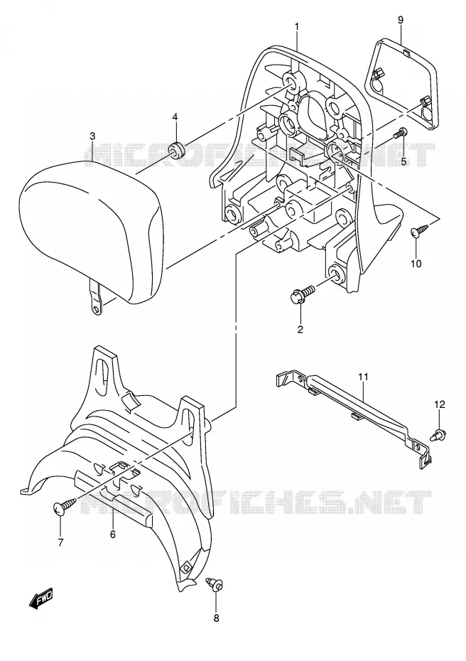 SUPPORT DOSSERET (CENTER)(MODELE K5/K6) Suzuki SCOOTER 400 BURGMAN 2005  AN400K5(E2)