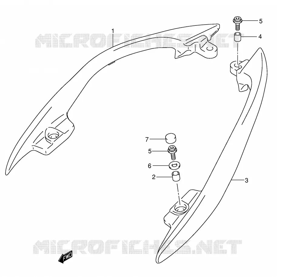 SUPPORT DOSSERET (SIDE)(MODELE K3) Suzuki SCOOTER 400 BURGMAN 2003  AN400K3(E2)