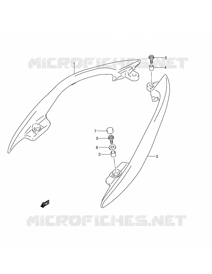 SUPPORT DOSSERET (SIDE)(MODELE K4) Suzuki SCOOTER 400 BURGMAN 2004  AN400K4(E2)