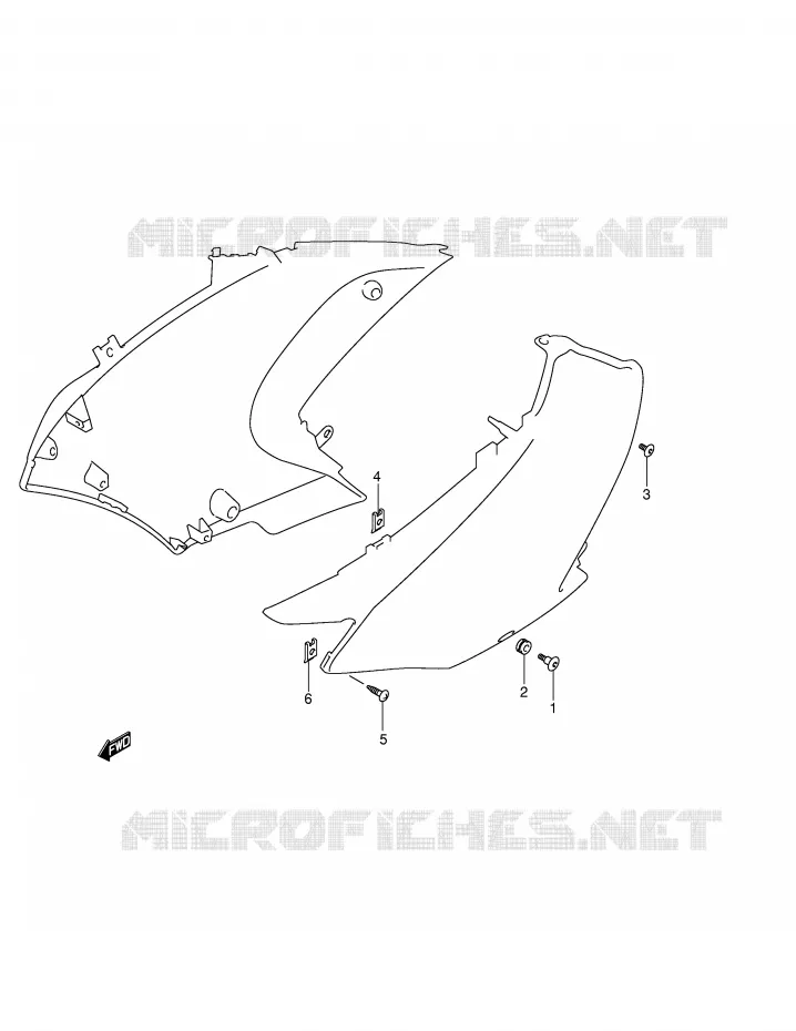 SUPPORTS / FIXATIONS CARENAGES Suzuki MOTO 650 V-STROM 2006  DL650U3K6(E2)