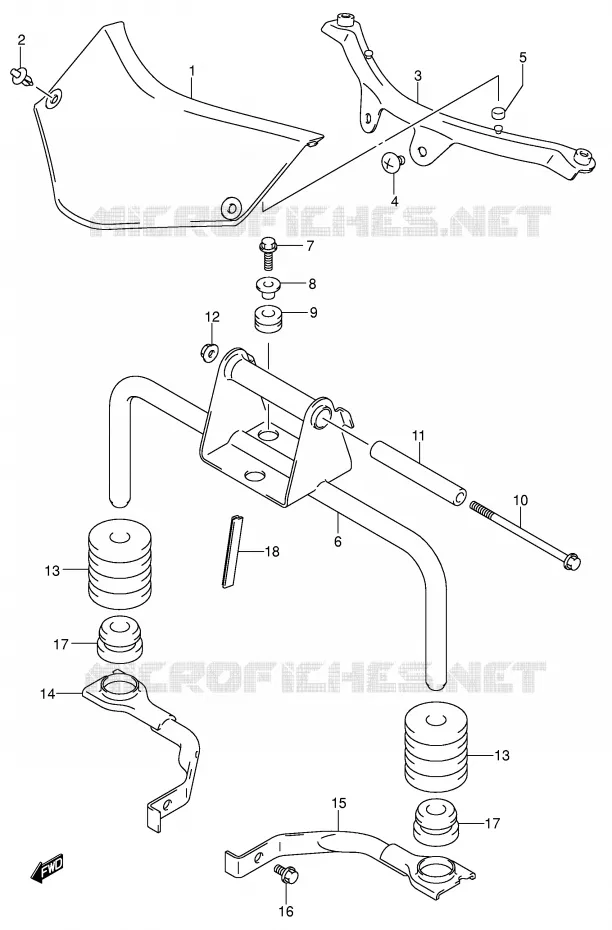 SUPPORTS AVANT Suzuki MOTO 1000 V-STROM 2002  DL1000K2(E2)