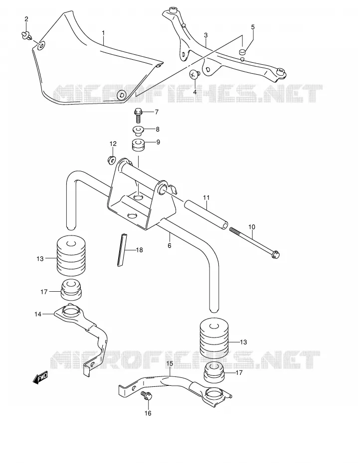 SUPPORTS AVANT Suzuki MOTO 650 V-STROM 2005  DL650U3K5(E2)