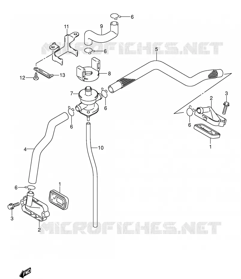 SYSTEME RECYCLAGE GAZ ECHAPPEMENT Suzuki MOTO 1000 V-STROM 2005  DL1000K5(E2)