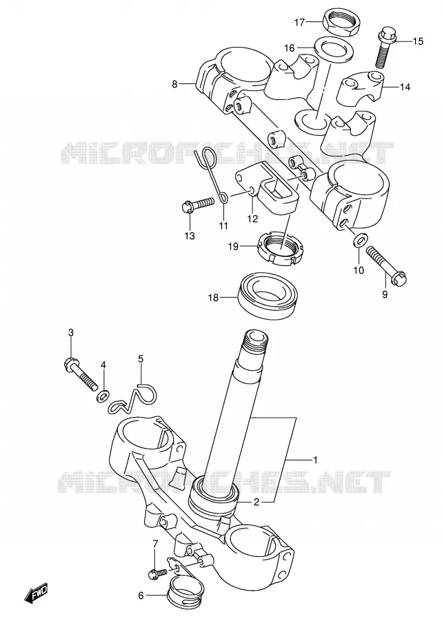 TE DE FOURCHE (E1,P37) Suzuki MOTO 400 DR-Z 2005  DR-Z400EK5(E1)