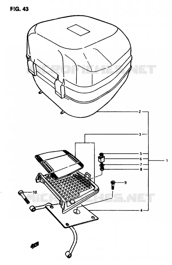 TOP CASE (OPTIONNEL) Suzuki SCOOTER 50 AP 1996  AP50RFT(T/7/V)