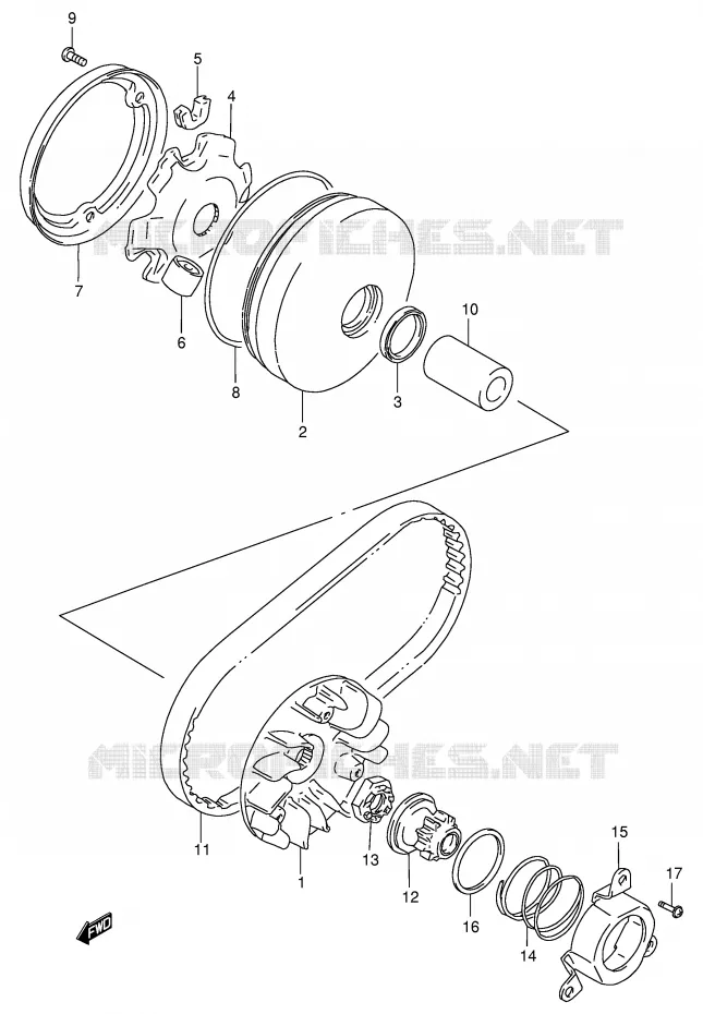 TRANSMISSION (1) Suzuki SCOOTER 100 ADDRESS 2000  AG100Y(E71)