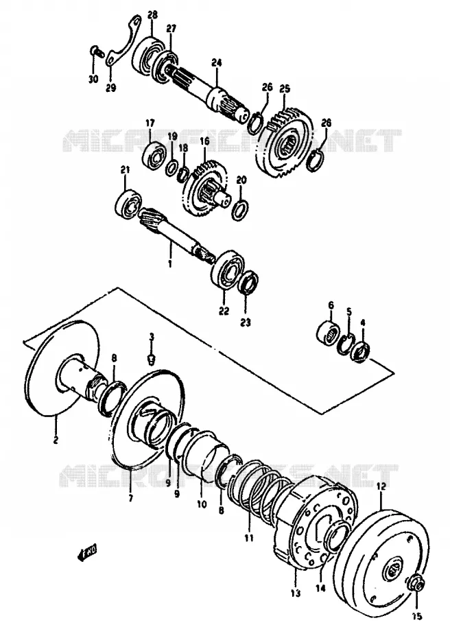 TRANSMISSION (2) Suzuki SCOOTER 50 ADDRESS 1994  AH50GR(N/R)