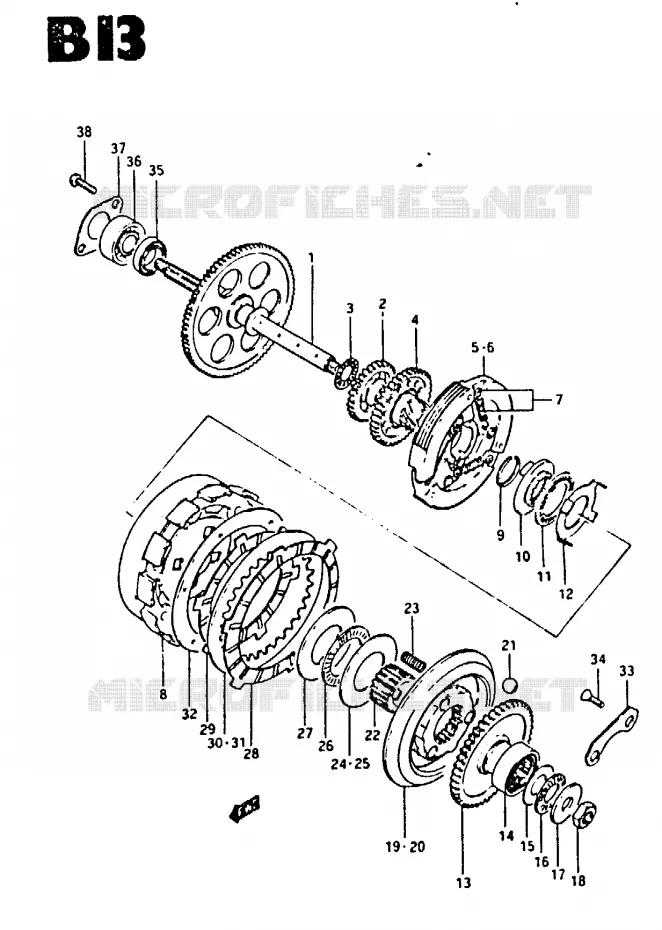 TRANSMISSION (3) Suzuki SCOOTER 50 CS 1982  CS50DZ(Z/D)
