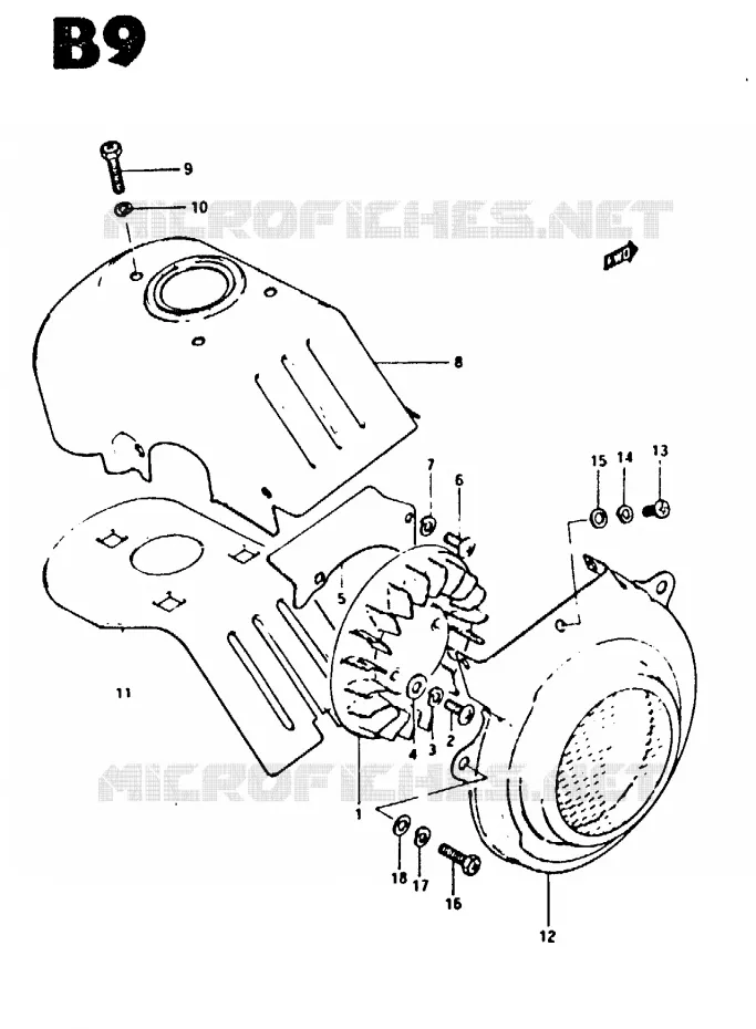 VENTILATEUR DE REFROIDISSEMENT (MODELE Z) Suzuki SCOOTER 50 CS 1983  CS50GD(Z/D)