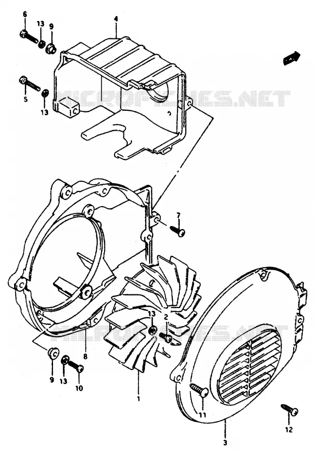 VENTILATEUR DE REFROIDISSEMENT Suzuki SCOOTER 50 AP 1994  AP50R(R/S/T)