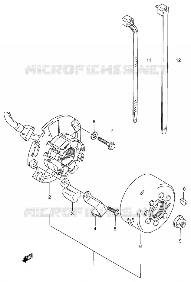 ALLUMAGE ROTOR - STATOR (MODELE T/V) Suzuki MOTO 125 RM 1996  RM125T(E2)