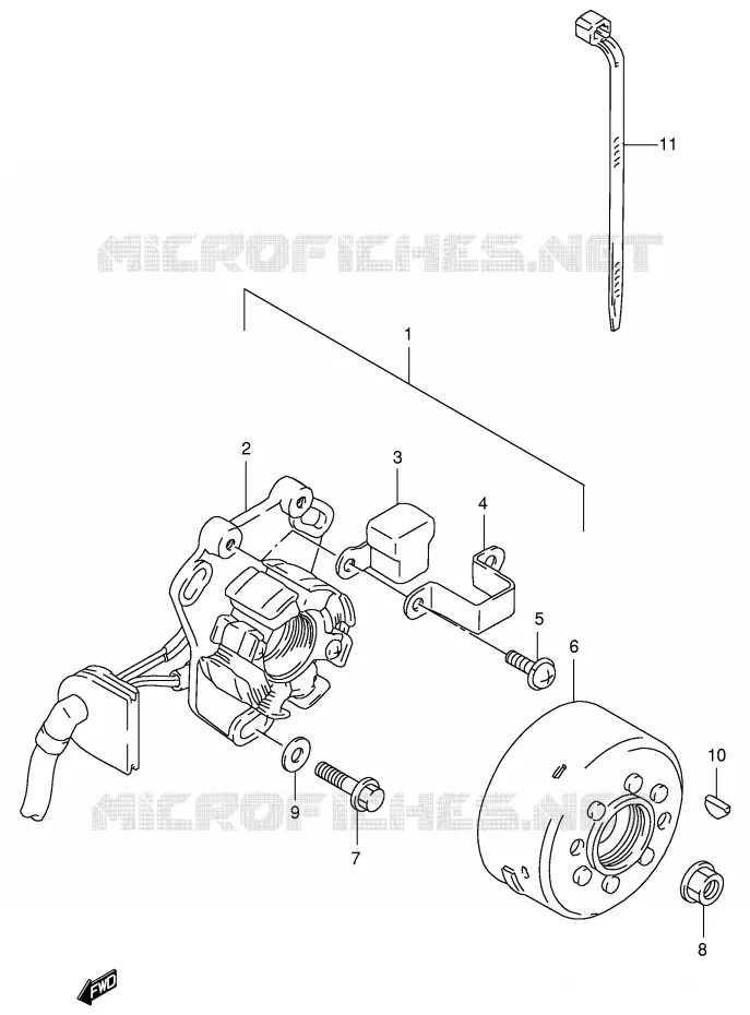 ALLUMAGE ROTOR - STATOR (MODELE W/X/Y) Suzuki MOTO 125 RM 2000  RM125Y(E2)