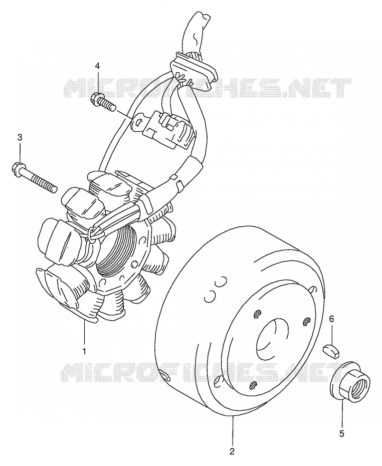 ALLUMAGE ROTOR - STATOR Suzuki MOTO 125 RG 1993  RG125FUP(E18)