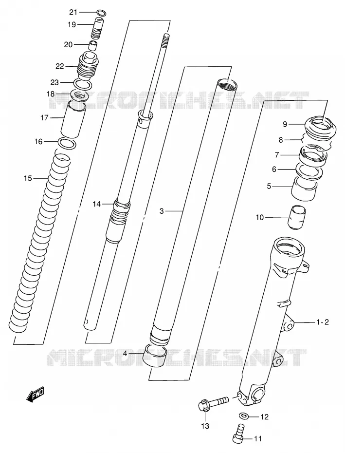 AMORTISSEUR AVANT (RF900RR/RS) Suzuki MOTO 900 RF 1994  RF900RR(E2)